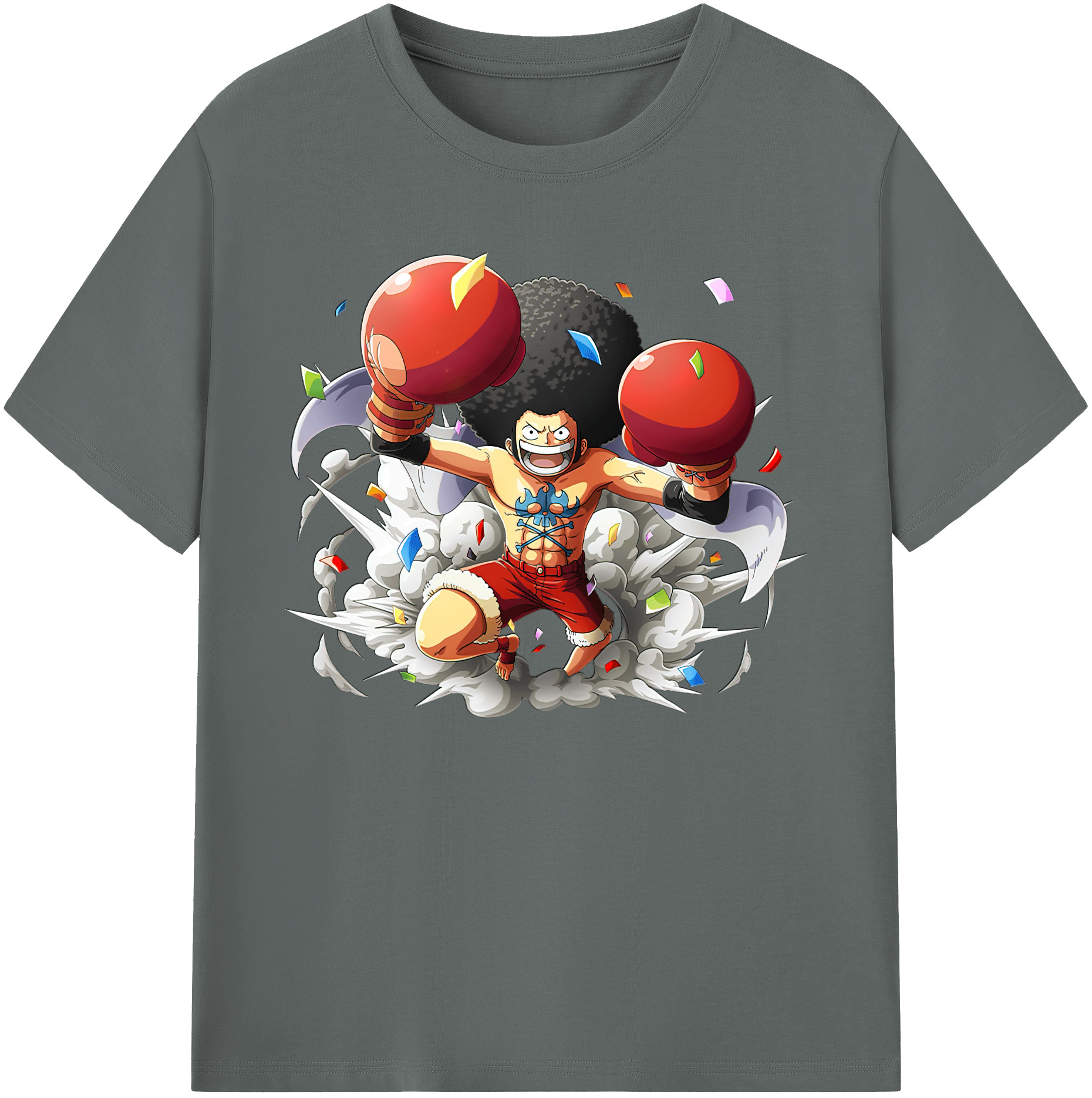 ワンピース モンキー・D・ルフィ ONE PIECE Monkey D. Luffy 綿100％ メンズ半袖Tシャツ｜肌触りやわらか＆通気性